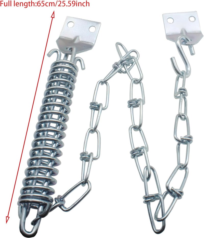 OZXNO 1 Set Screen Door Chain Storm Door Protector Chain and Spring Heavy Duty Storm Door Closer (Silver) - Image 2